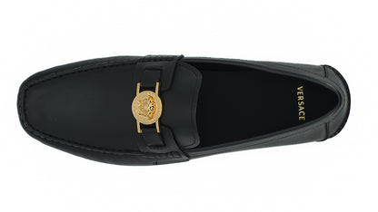 Black Calf Leather Loafers Shoes