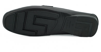 Black Calf Leather Loafers Shoes