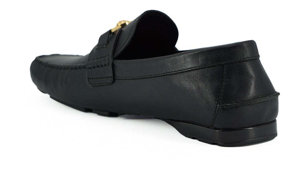 Black Calf Leather Loafers Shoes