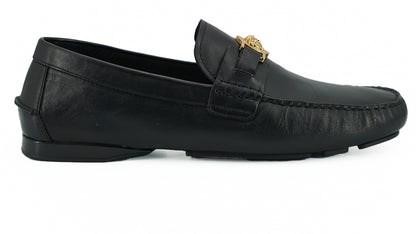 Black Calf Leather Loafers Shoes