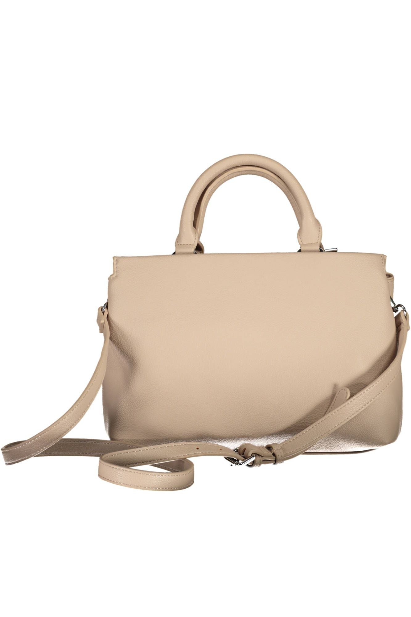 Beige Polyurethane Handbag