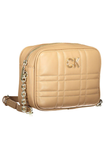 Beige Polyester Handbag