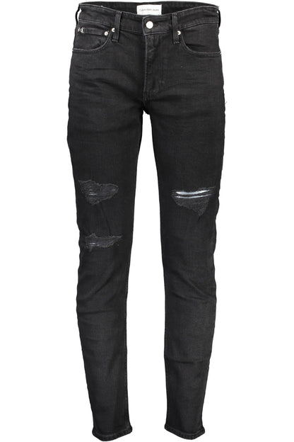 Black Cotton Jeans & Pant