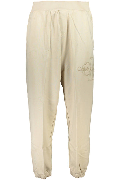 Beige Cotton Jeans & Pant