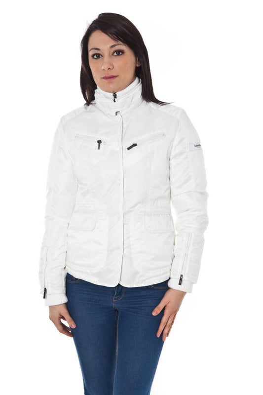 White Polyester Jackets & Coat