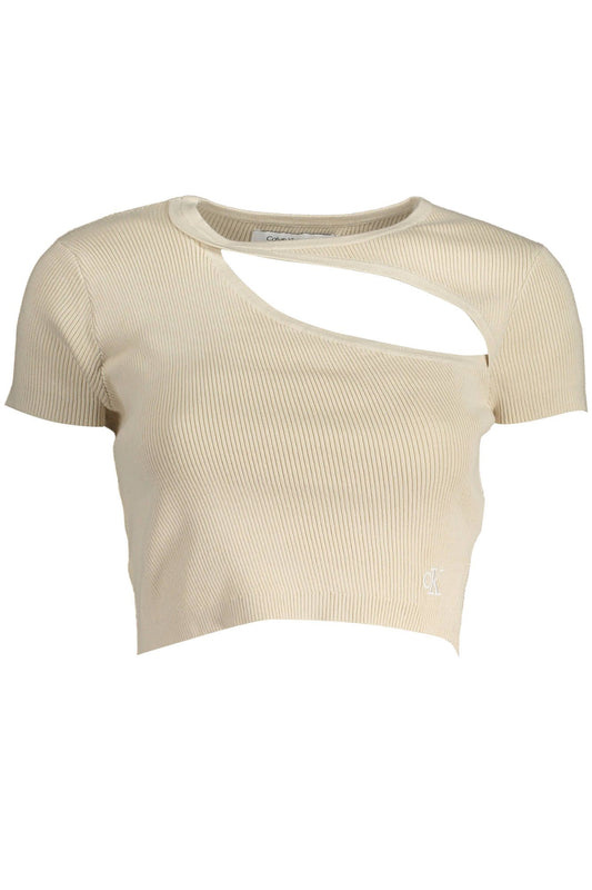 Beige Cotton Tops & T-Shirt