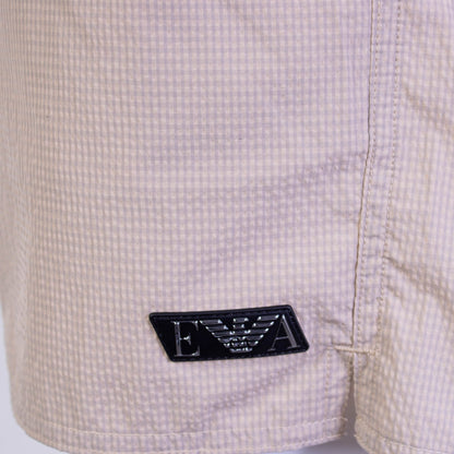 Beige Swim Shorts Logo Details