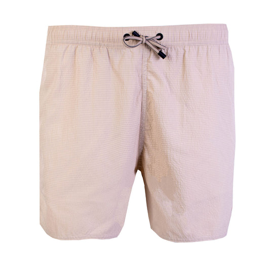 Beige Swim Shorts Logo Details