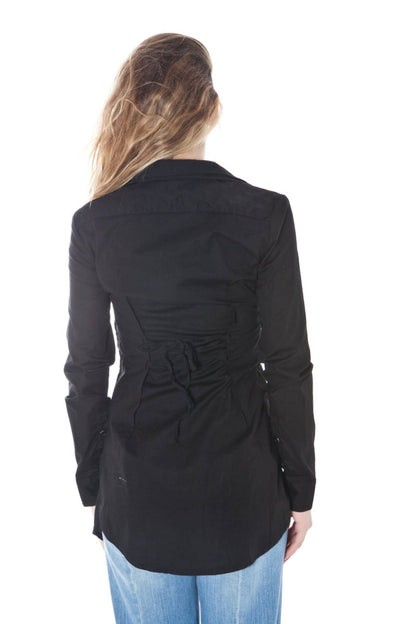 Black Cotton & Spandex Shirt