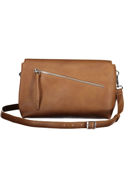 Brown Polyurethane Handbag