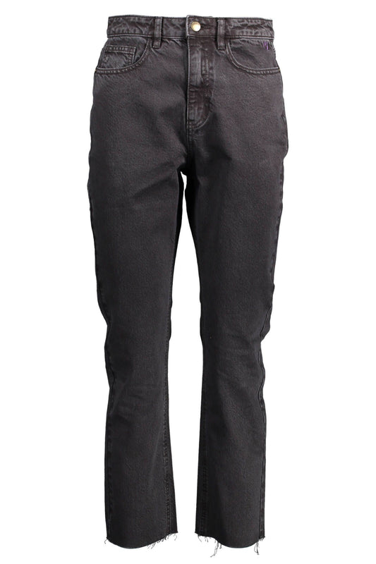 Black Cotton Jeans & Pant