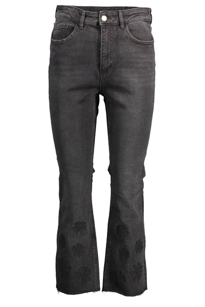 Black Cotton Jeans & Pant