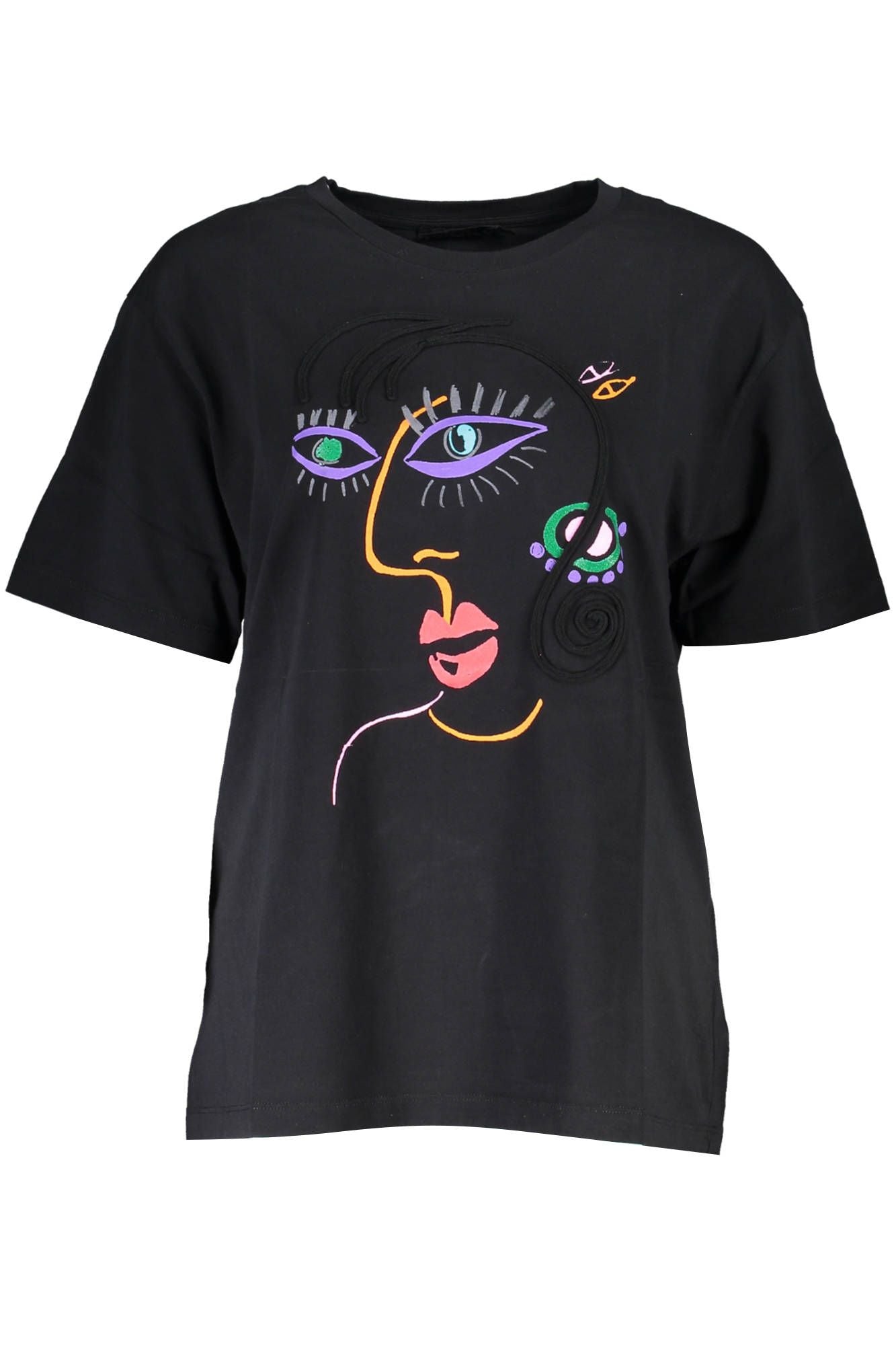 Black Cotton Tops & T-Shirt