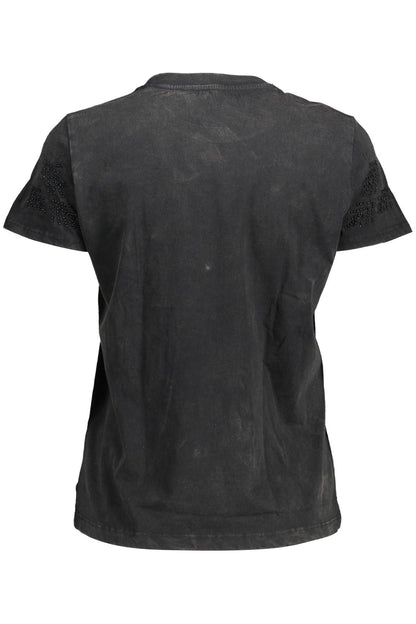 Black Cotton Tops & T-Shirt