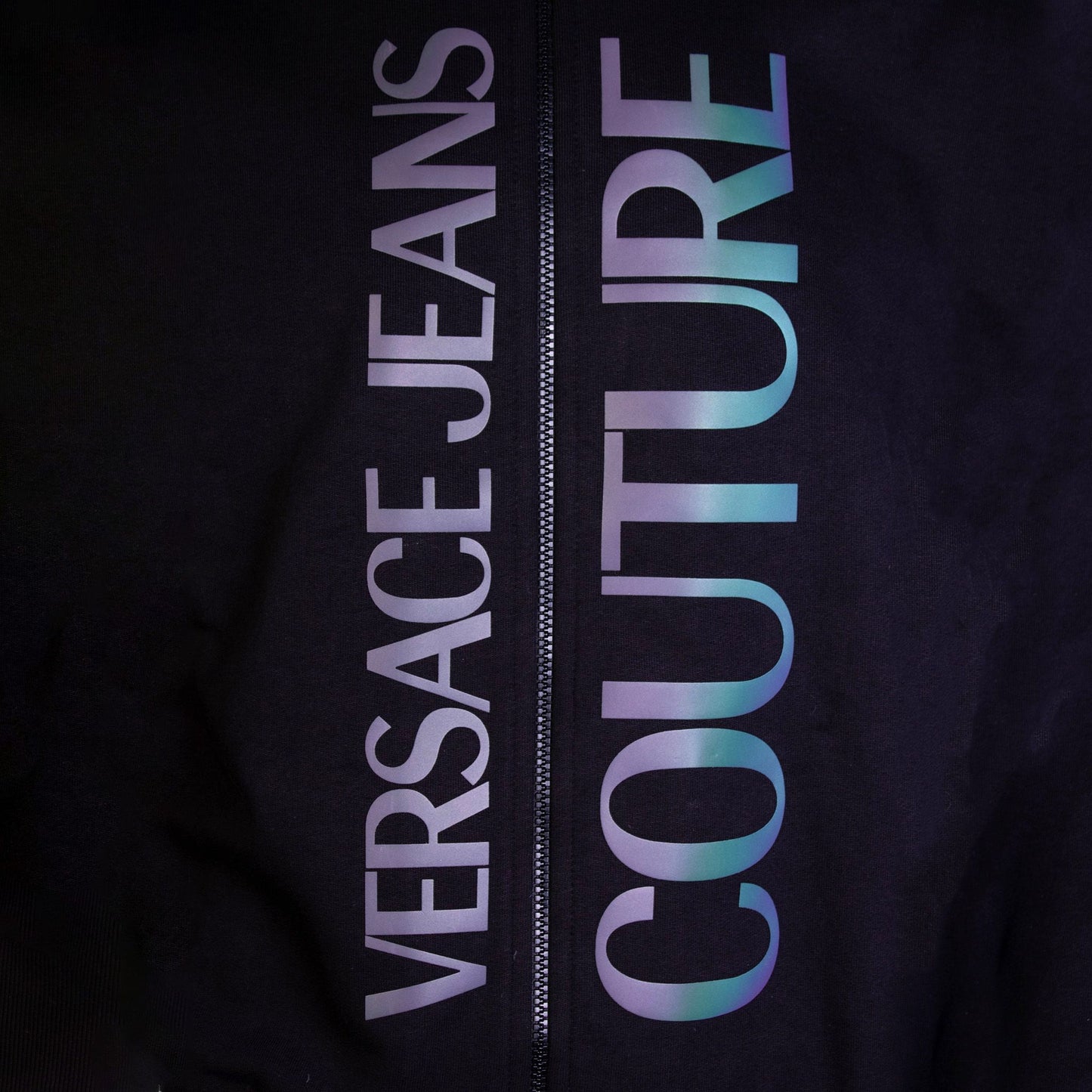 Black Cotton Zipped Sweatshirt