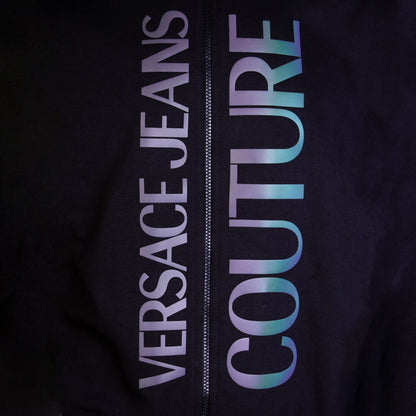 Black Cotton Zipped Sweatshirt