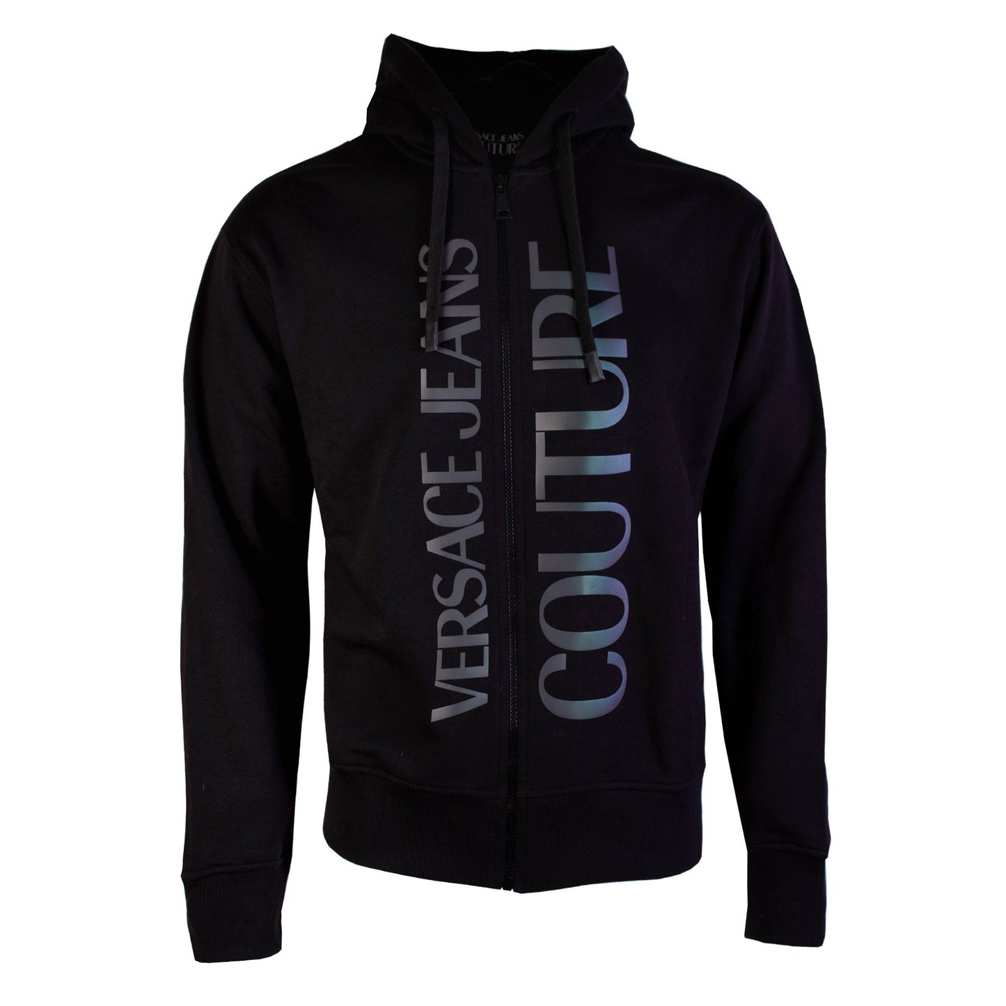 Black Cotton Zipped Sweatshirt