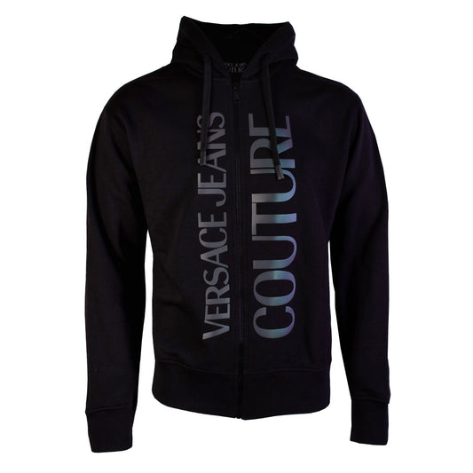 Black Cotton Zipped Sweatshirt