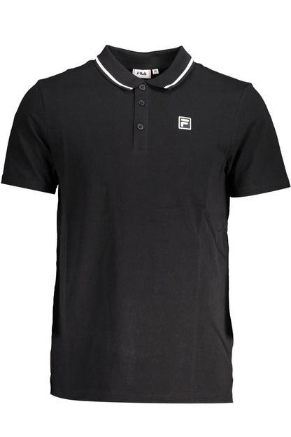 Black Cotton Polo Shirt
