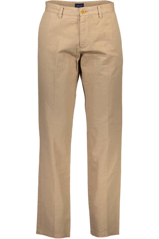 Beige Cotton Jeans & Pant