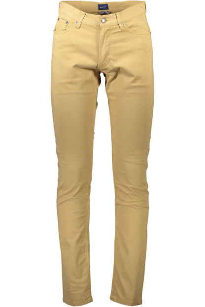 Beige Cotton Jeans & Pant