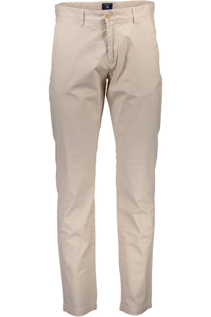 Beige Cotton Jeans & Pant