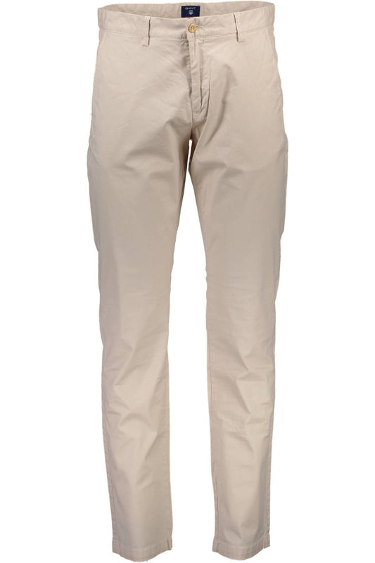 Beige Cotton Jeans & Pant