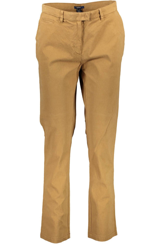 Beige Cotton Jeans & Pant