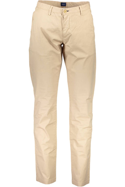 Beige Cotton Jeans & Pant