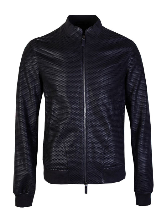 Black Eco Leather Bomber Jacket