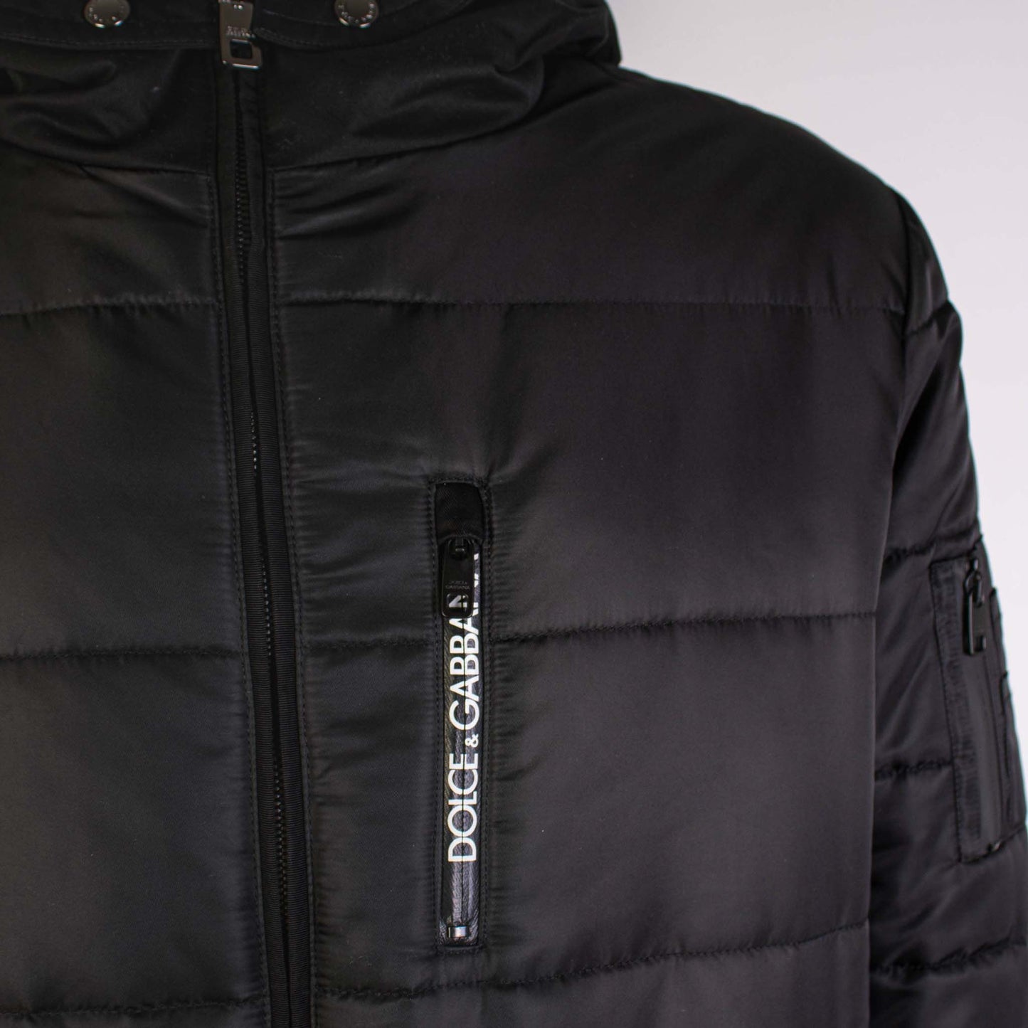 Black  Long Quilted Jacket
