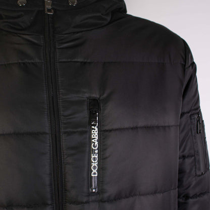Black  Long Quilted Jacket