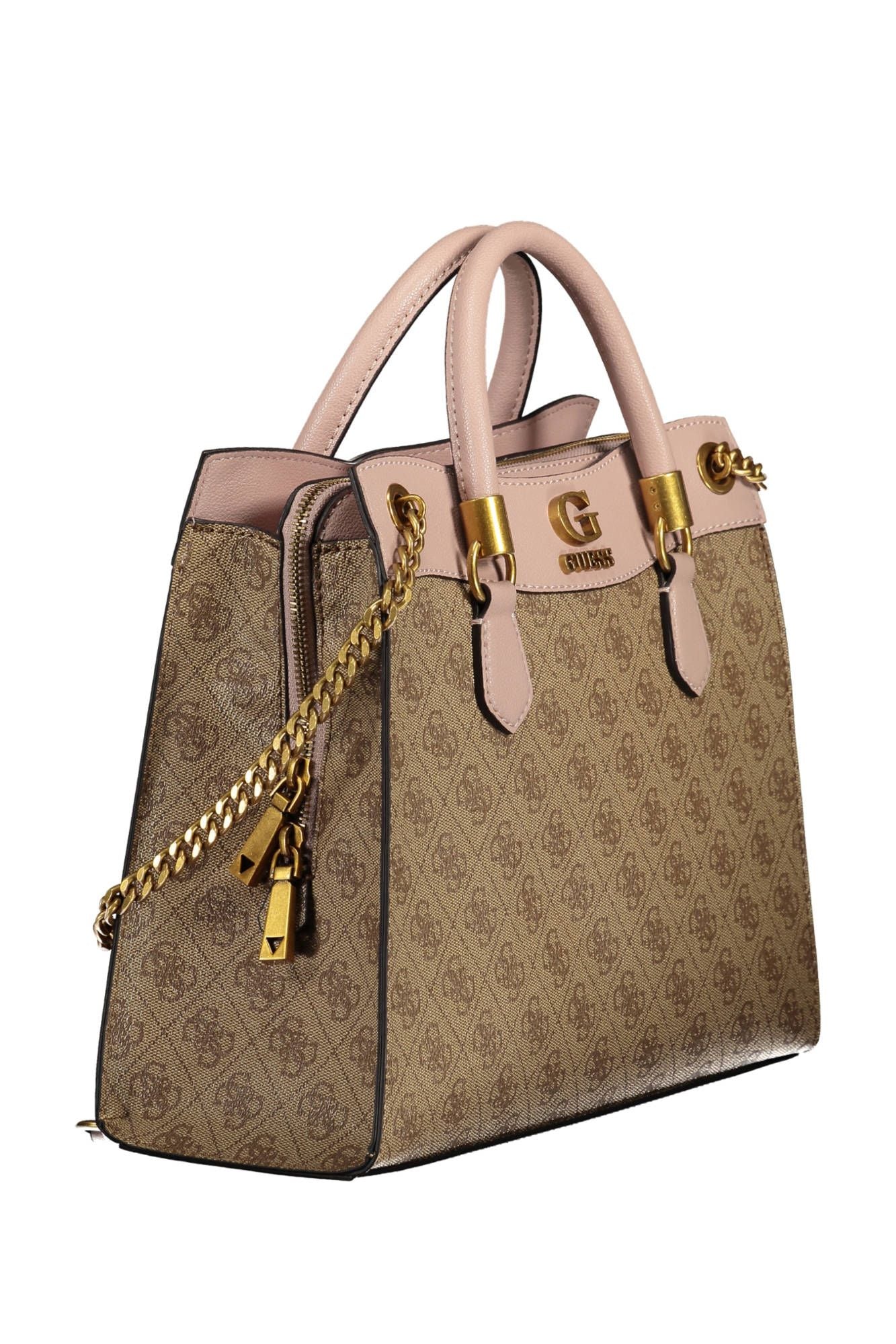Beige Polyurethane Handbag