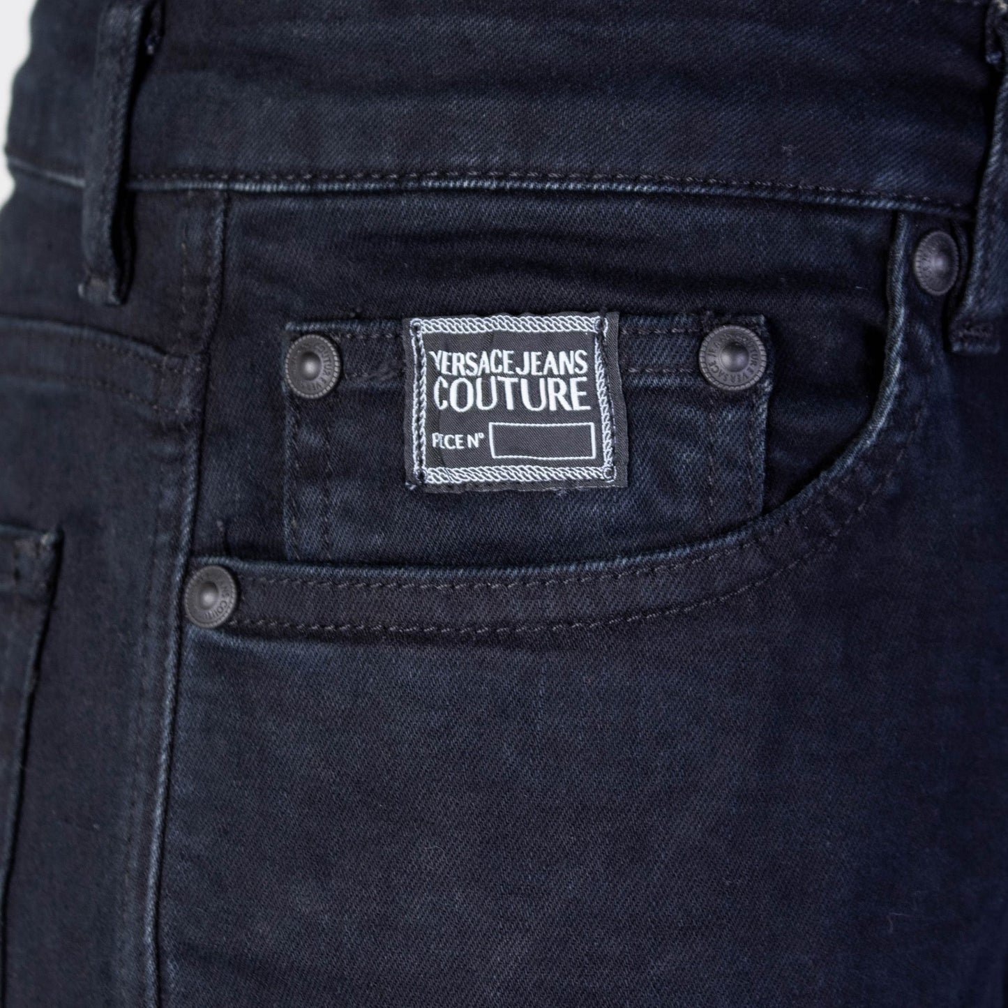 Black Cotton Denim Skinny Jeans Pants