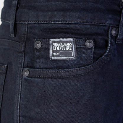Black Cotton Denim Skinny Jeans Pants