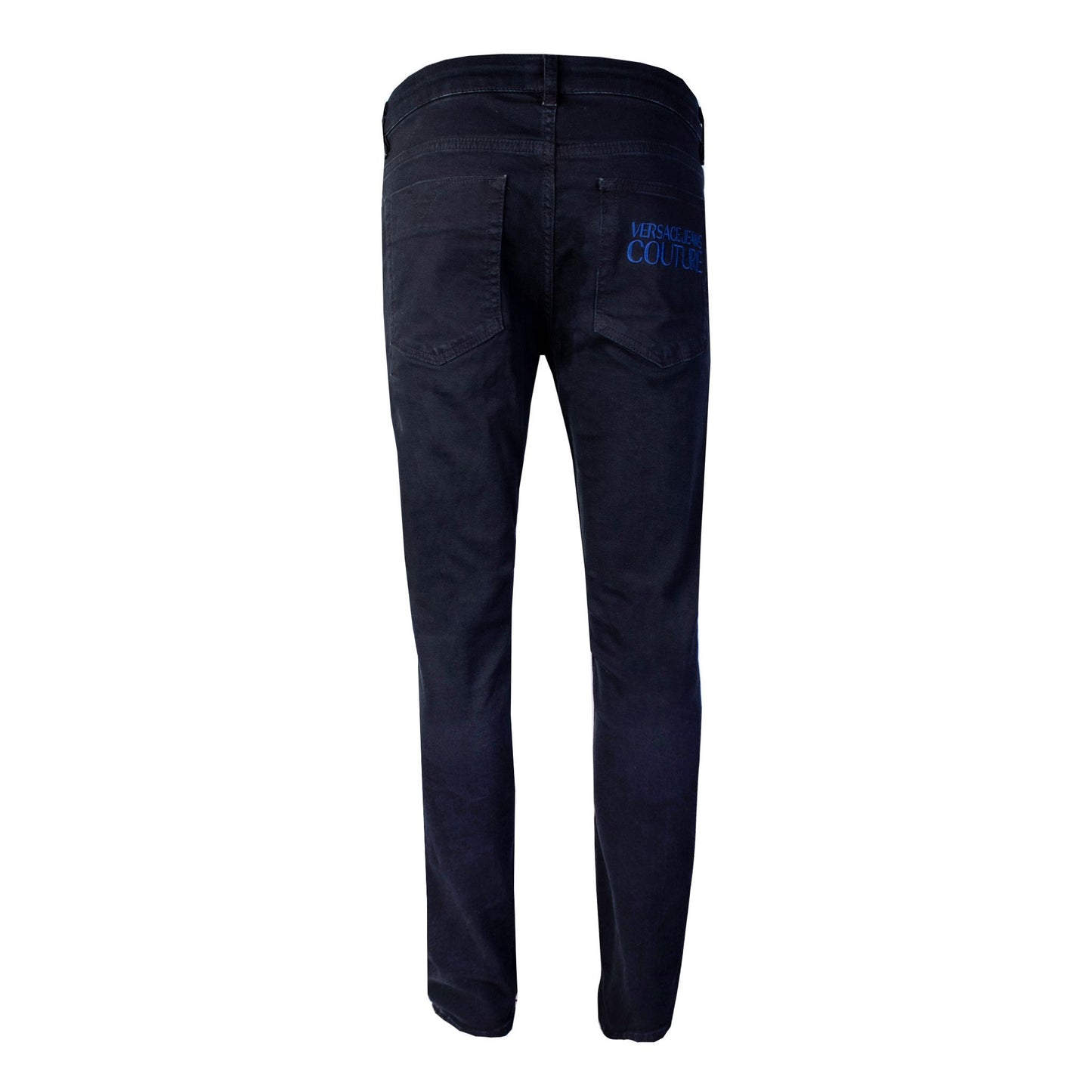 Black Cotton Denim Skinny Jeans Pants