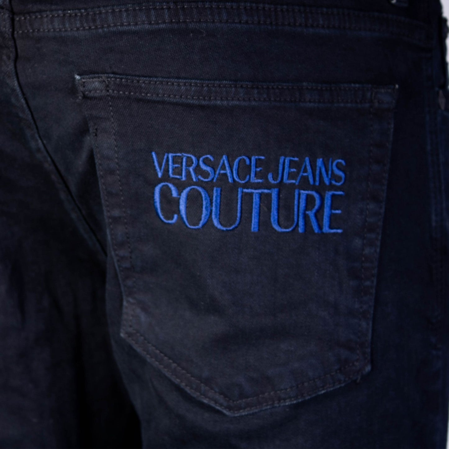 Black Cotton Denim Skinny Jeans Pants