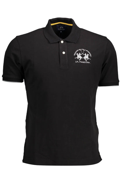 Black Cotton Polo Shirt