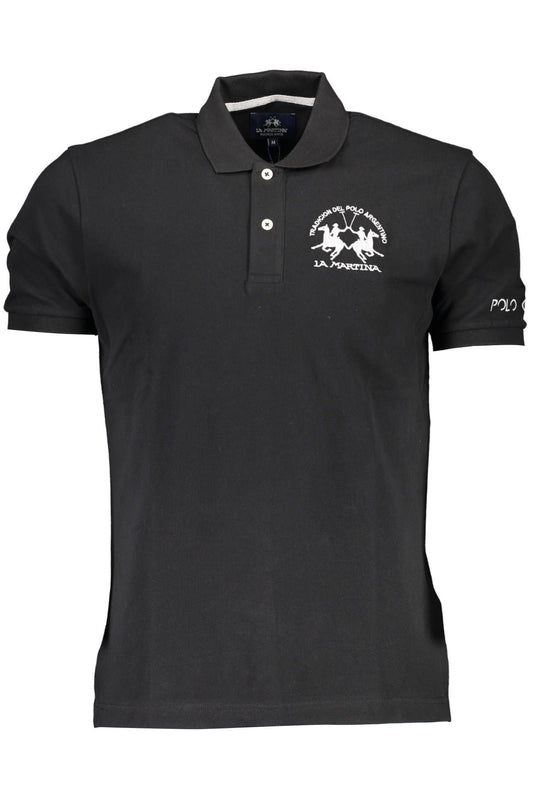 Black Cotton Polo Shirt