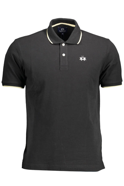 Black Cotton Polo Shirt