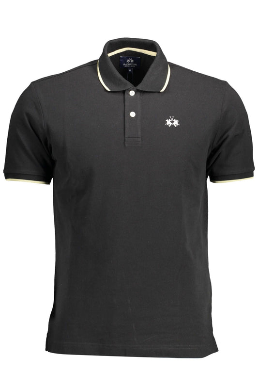 Black Cotton Polo Shirt