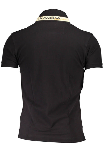 Black Cotton Polo Shirt