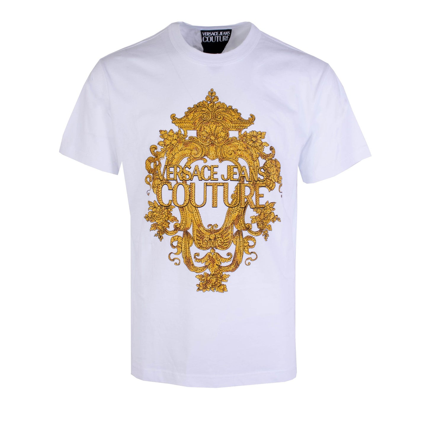 White Cotton Baroque Crystal T-Shirt