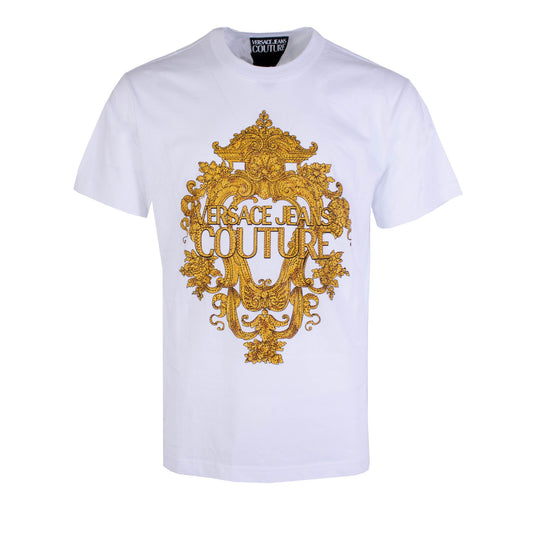 White Cotton Baroque Crystal T-Shirt
