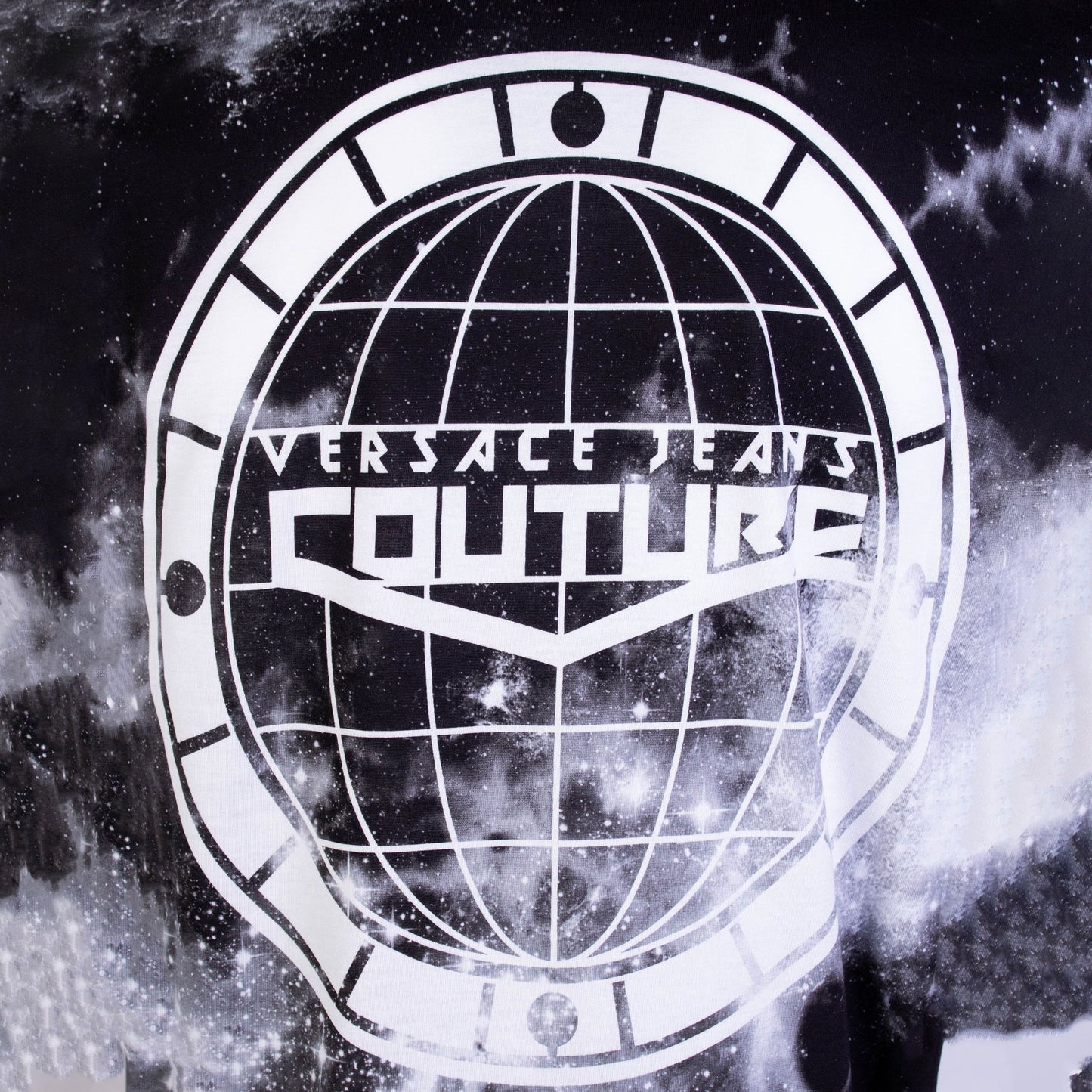 Black Cotton 'Space' Printed T-Shirt