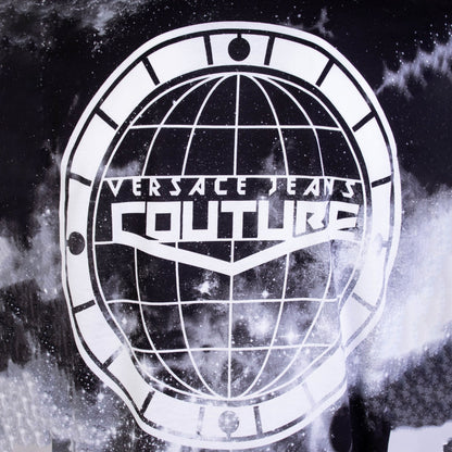 Black Cotton 'Space' Printed T-Shirt