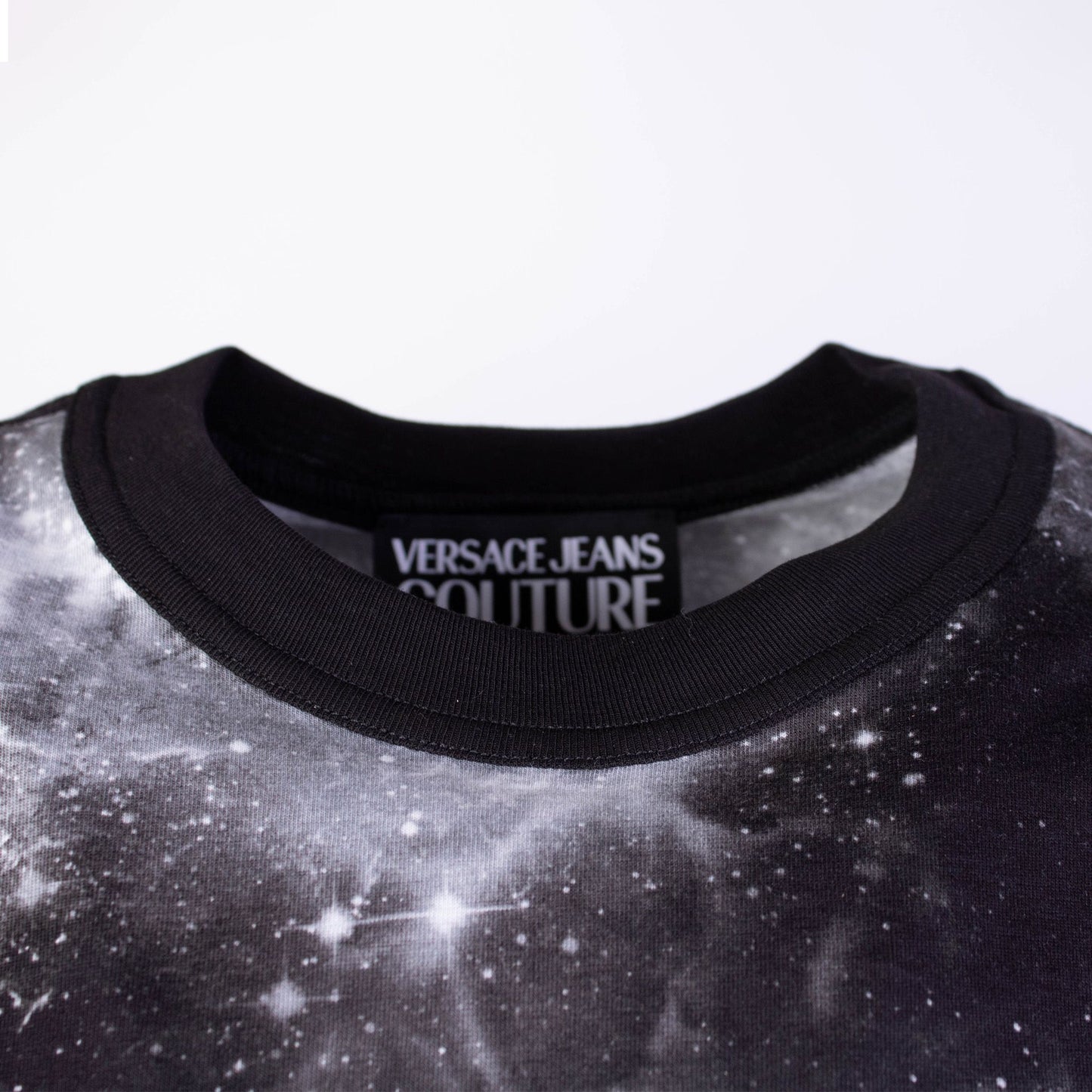 Black Cotton 'Space' Printed T-Shirt