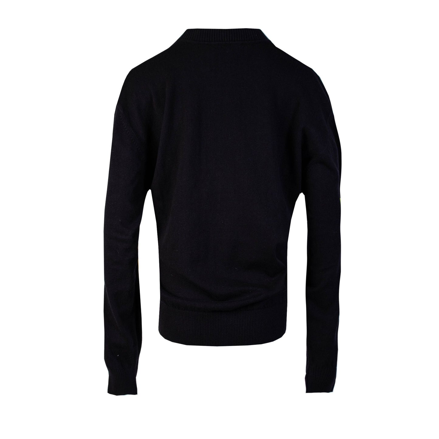 Black Cotton Jumper with Gold Logo