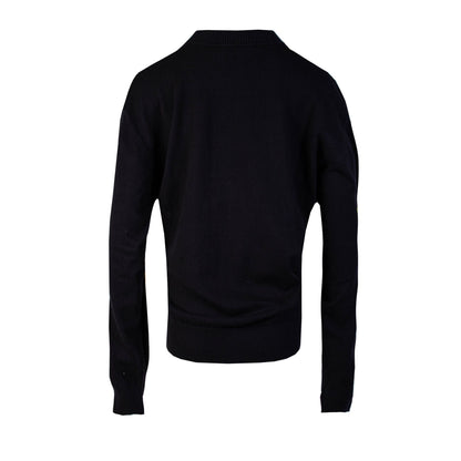 Black Cotton Jumper with Gold Logo