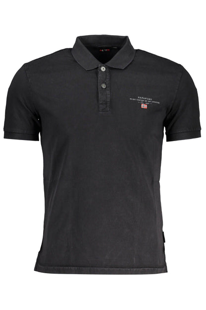 Black Cotton Polo Shirt